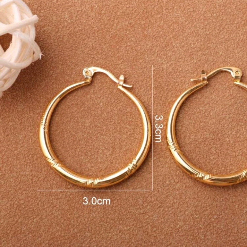 Gold Hoop Earrings - Picture 2 of 4